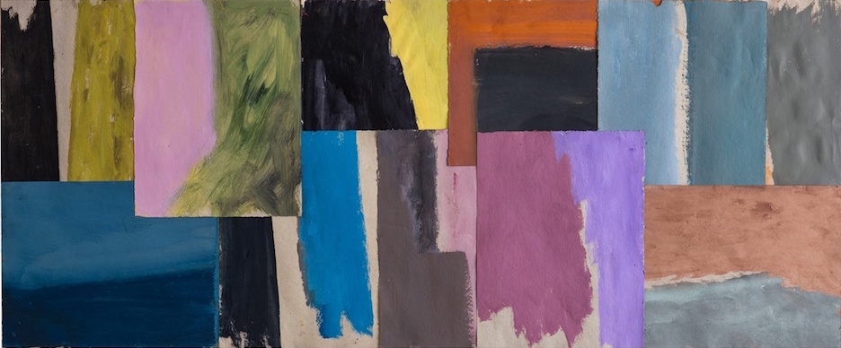 Untitled, (study for a fresco), oil on grey craft paper mounted on wood, 51X122cm, 1987-2015