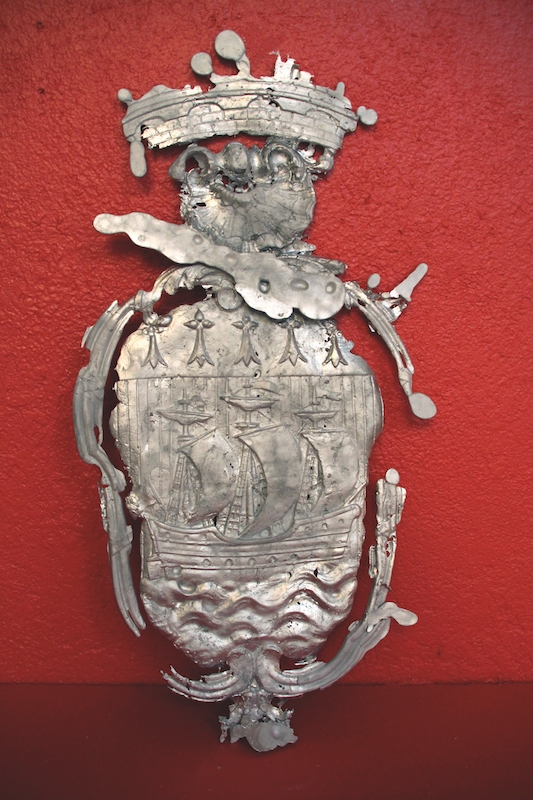 Favet Neptunus Eunti Neptune favorise ceux qui osent ** Empreinte issue du Musée des Beaux-Arts de Nantes.Étain, zinc, cuivre, 78 x 52 cm, 2016. Courtesy Jean-Baptiste Janisset