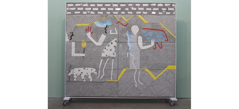 Maximilien Pellet, L’apprentissage, 2017. Ciment, enduit sur polystyrène, 230 × 250 cm. Courtesy artiste.