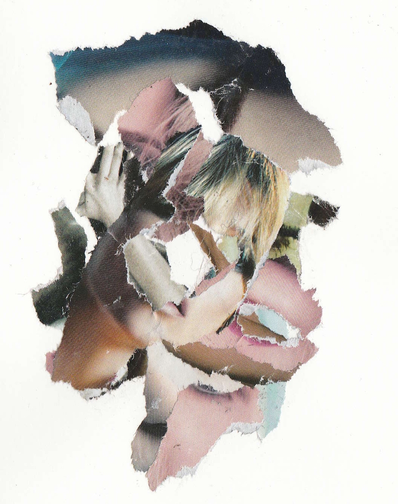 Chloé Julien, Ciel Bleu, collage sur papier, 15 x 10 cm, 2017.