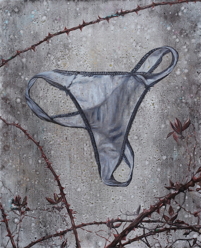 Le Masque de tous les jours, Marc Molk, 2014. Huile et acrylique sur toile, 100 x 81 cm. Courtesy artiste.