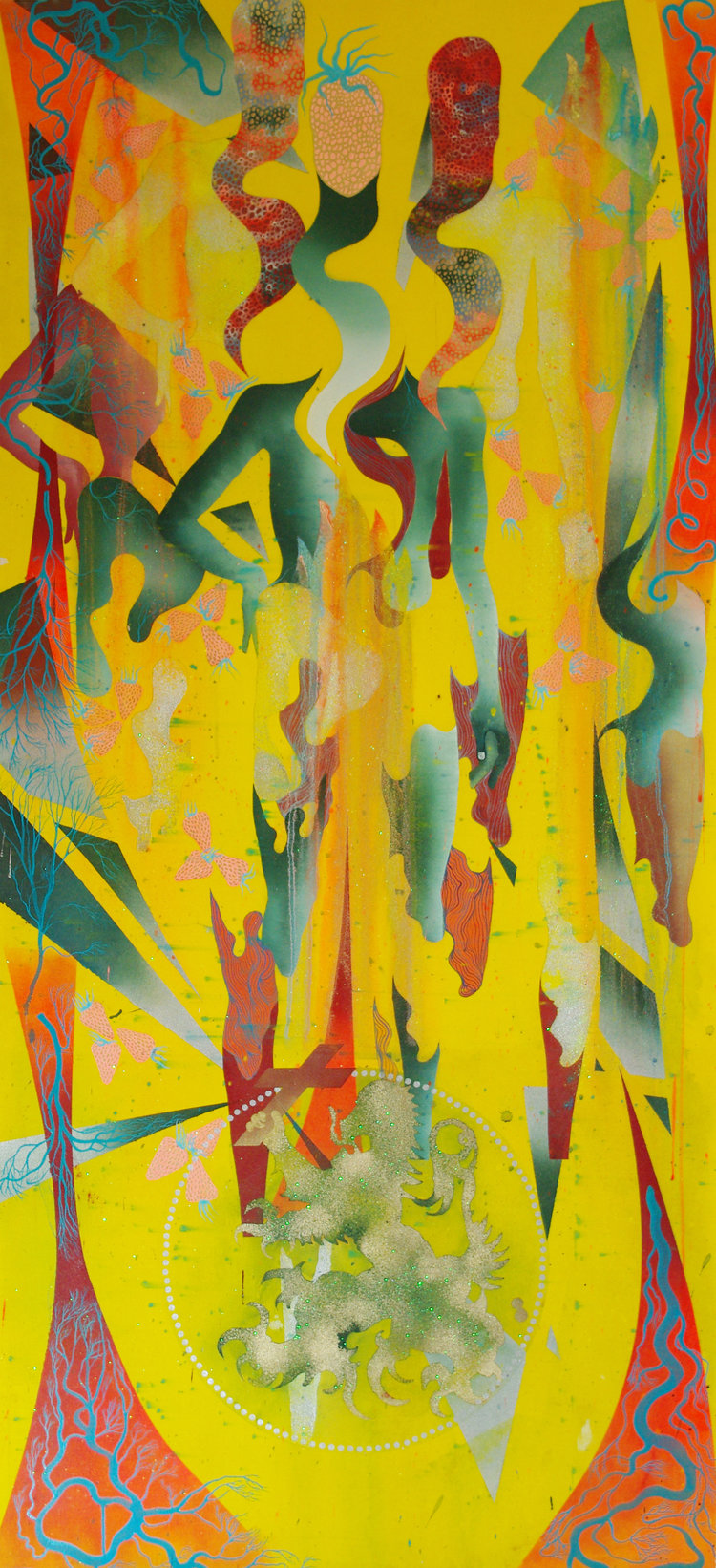 Paul Mignard, satinirtic, 2018, pigments & pailettes sur tissu, 162 x 74 cm. Courtesy artiste