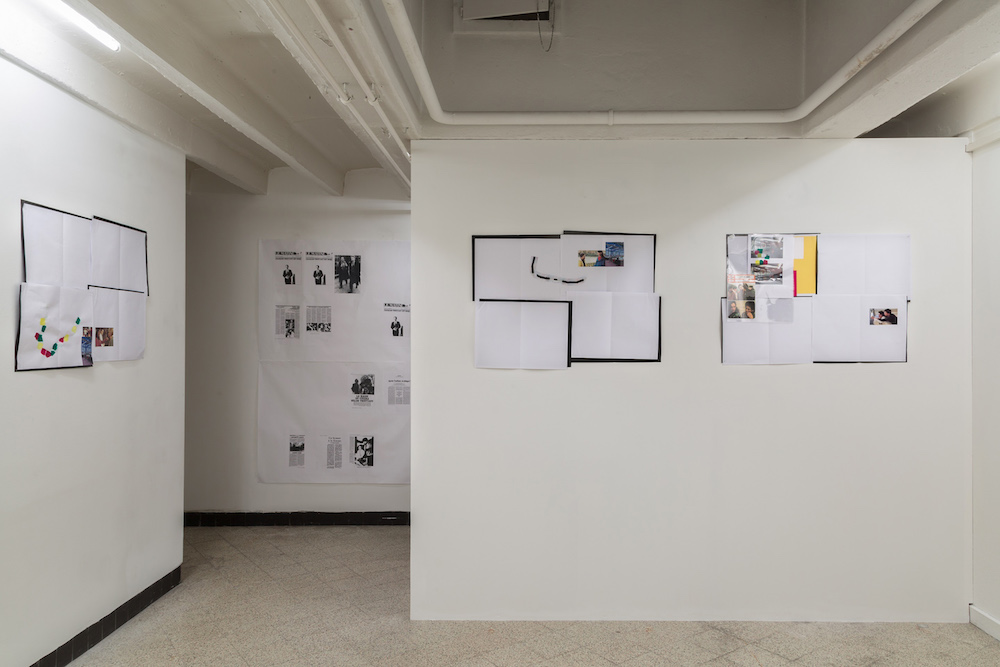 vue d'exposition Raphaël Rossi, « Art et essai et collages », du 10 au 17 novembre 2018, La vraie vie, Genève. Courtesy artiste