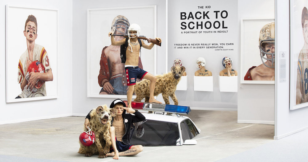 NEW SHOW BY CONTEMPORARY ARTIST THE KID - BACK TO SCHOOL I A PORTRAIT OF YOUTH IN REVOLT - AT LE GRAND PALAIS FOR ART PARIS 2017 EXHIBITION - FROM MARCH TO APRIL 2017 ©THE KID ALL RIGHTS RESERVED