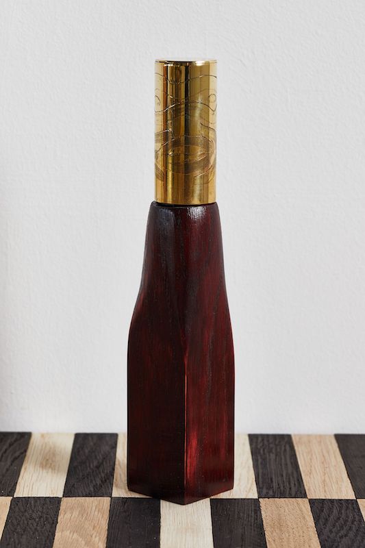 4.	Martin Belou, Qu’importe le flacon (5), 2020, oak, brass, 22x4x4 cm, unique