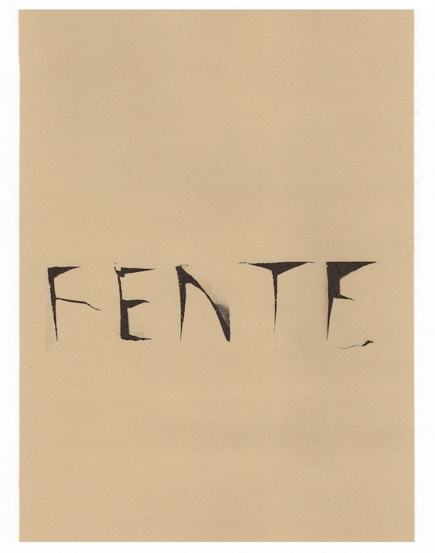 Wanda Mihuleac, Fente, poème tautologique, 1974-1978,    reproduit dans le livre Motem , paru en France en 1992