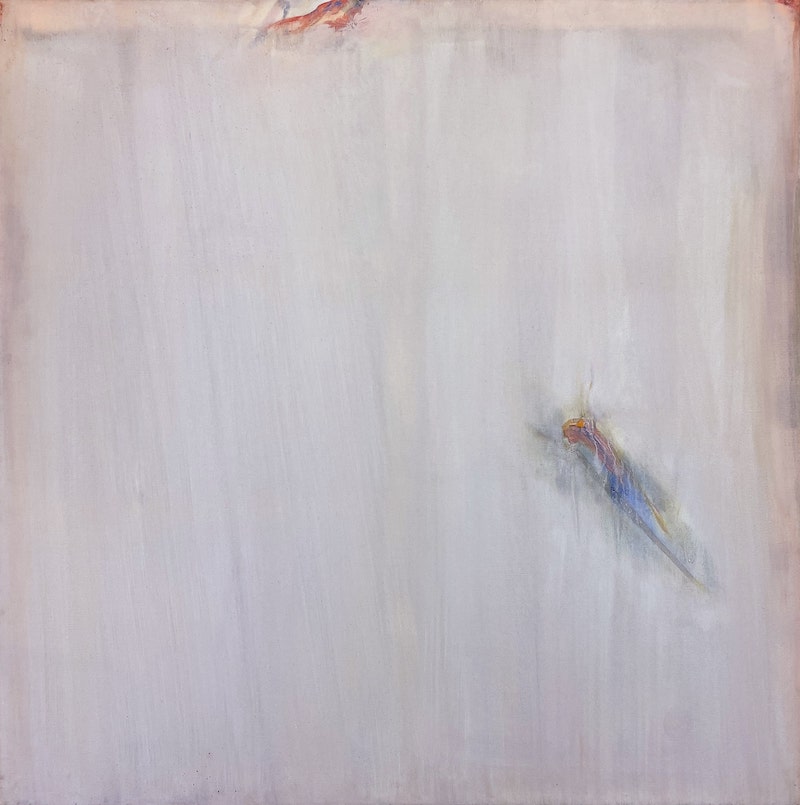 Olivier Debré, Blanche rose Tourraine, huile sur toile monogrammée, 150x150 cm, 1982/1983