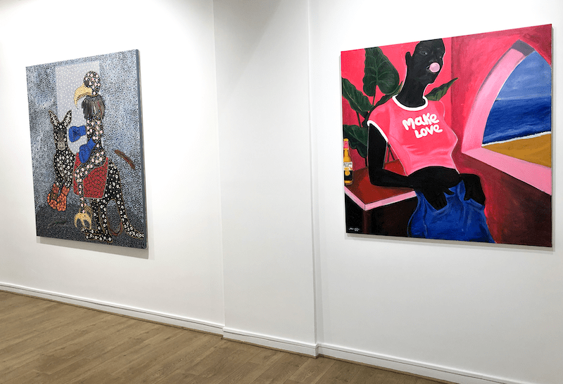 Vue d'exposition Figures of power, une exposition conjointe de John Madu et Ousmane Niang Jusqu'au 14 août 2021, Galerie Afikaris Paris