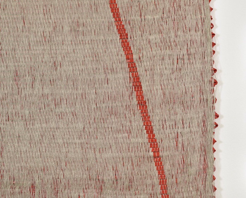 Analia Saban, Market Trend #1082, 2022 Woven acrylic paint and linen thread 190.5 x 172.7 x 1 cm (détail)