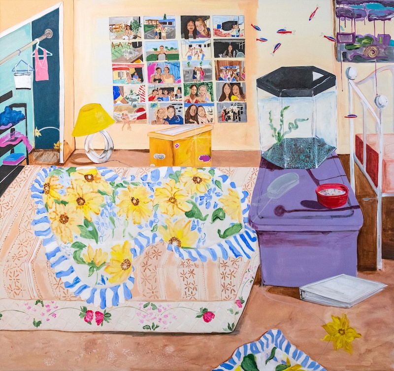 Lanee Hood-Hazelgrove, Laguna Dr. Bedroom,  acrylique, 160 x 170 cm, 2021