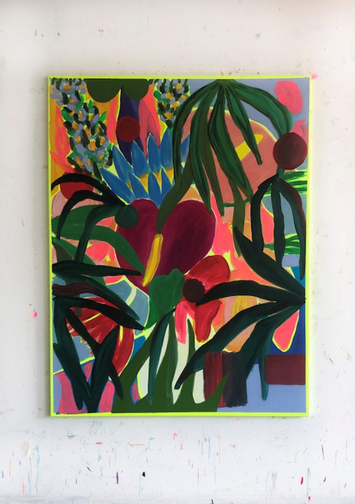 Duda Moraes, Flores da Floresta,  2022. Huile et acrylique sur toile, 155x117cm