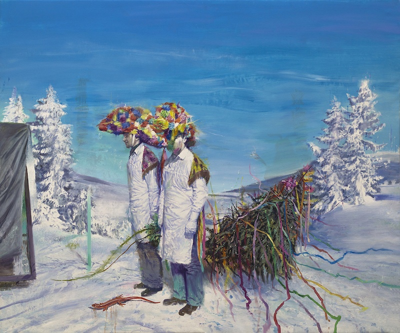 Remus Grecu, The people with the light, 2022. Huile sur toile, 240 x 200 cm