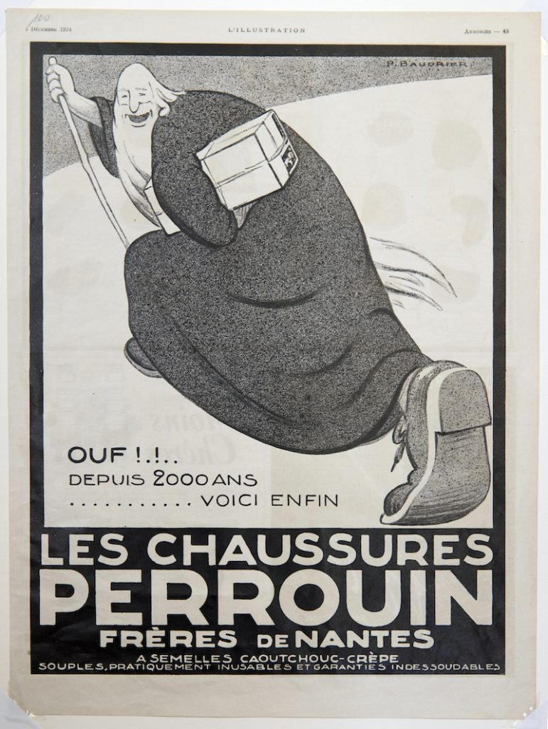 P. BAUDRIER Les Chaussures Perrouin Frères de Nantes, 12 juin 1924, impression sur papier fin glacé, 39,8 × 29,2 cm © mahJ