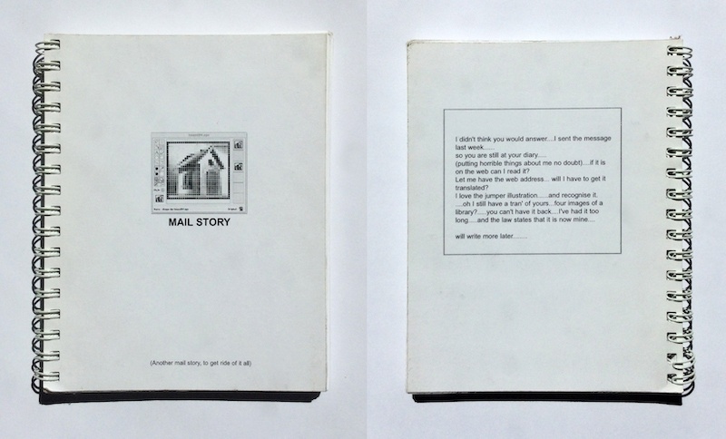 Julie Morel
Mail Story, 1998
impression numérique N&B
16 x 11 cm
édition de 64 pages