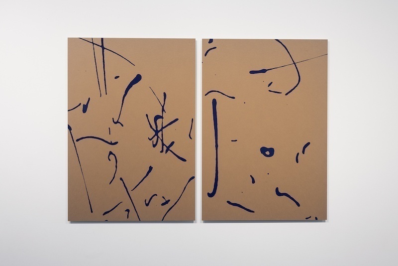 Antoine Duchenet, Wiggle Waggle [diptyque], 2022, sérigraphie sur papier cartonné monté sur dibond. Photographie Mathieu Lion