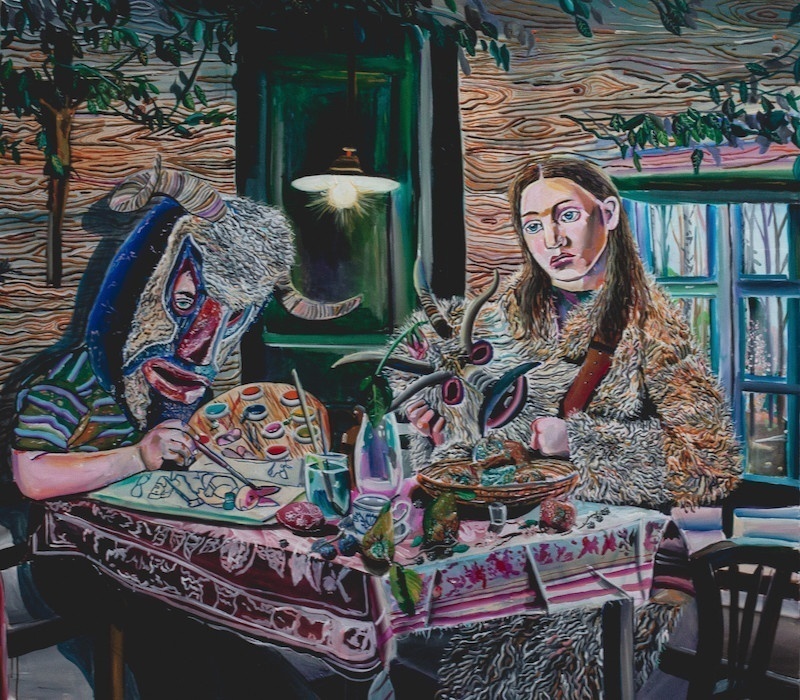 Jan Vytiska, Diables nostalgiques, 200 x 195 cm, Huile sur toile, 2020