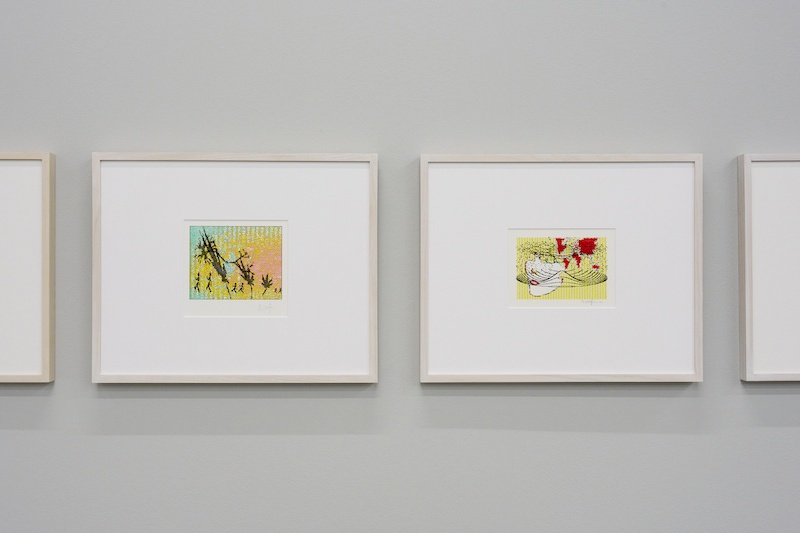 Installation view, Charlotte Johannesson, Walk, 1981-1986 ; Self-Portrait, 1983, Kunsthalle Friart Fribourg, 2023. Photo : Guillaume Python. Courtesy of the artist and Kunsthalle Friart Fribourg