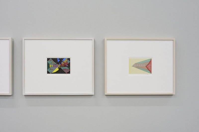 Installation view, Charlotte Johannesson, There, 1983 ; Walk 3, 1983, Kunsthalle Friart Fribourg, 2023. Photo : Guillaume Python. Courtesy of the artist and Kunsthalle Friart Fribourg