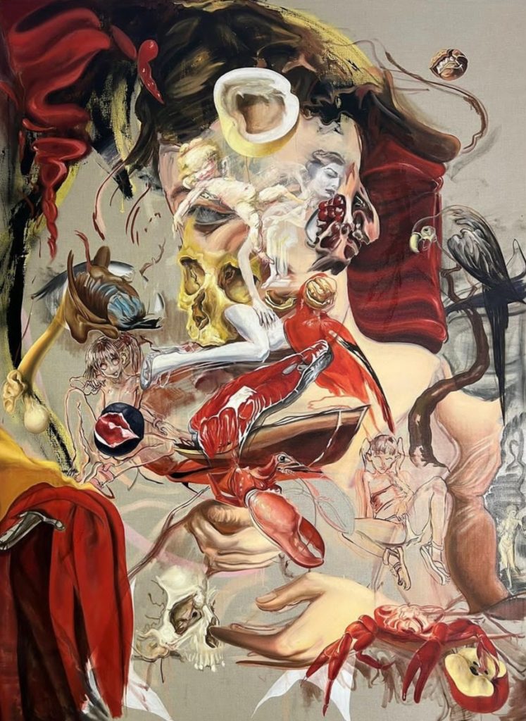 Tomáš Jetela, 
Bacchus, 260 x 190 cm, huile sur toile, 2023