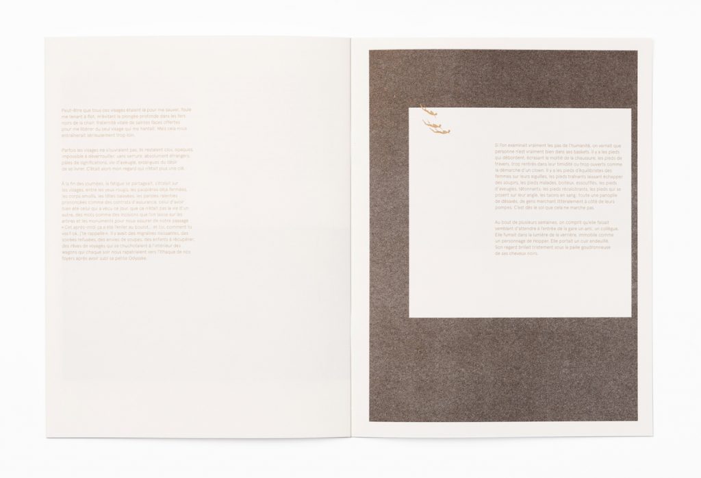 Graphzine “Visages”, doubles pages intérieures (risographie bichromie sur papier bouffant, 100 ex)