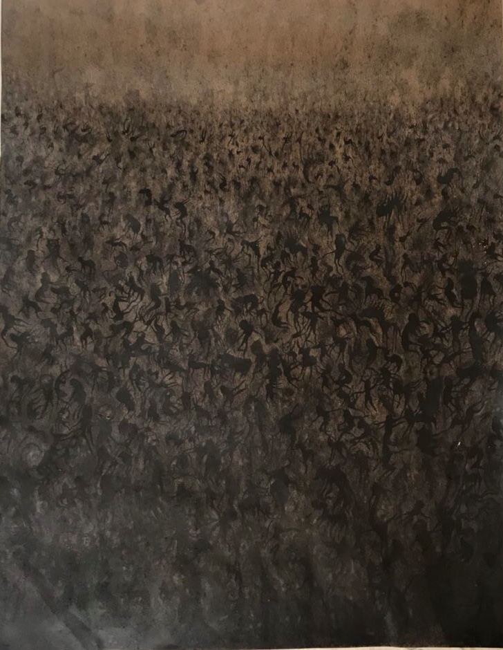 PEYBAK Sans Titre 2018 Encre et fusain sur papier 71 x 52 cm Courtesy Galerie GP & N Vallois, Paris
