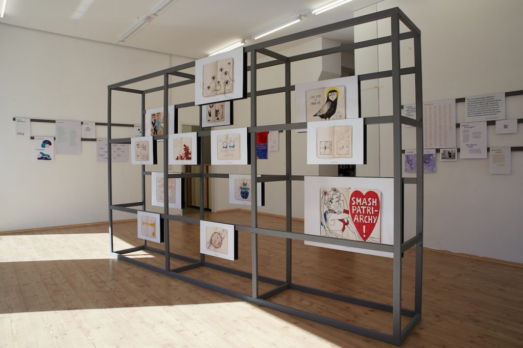Vue d'exposition Two Pages (Konstantinos Trichas et Dionysis Livanis) A physical book in the making, 2018 einBuch.haus ℅ Prenzlauer Studio (image Dionysis Livanis)